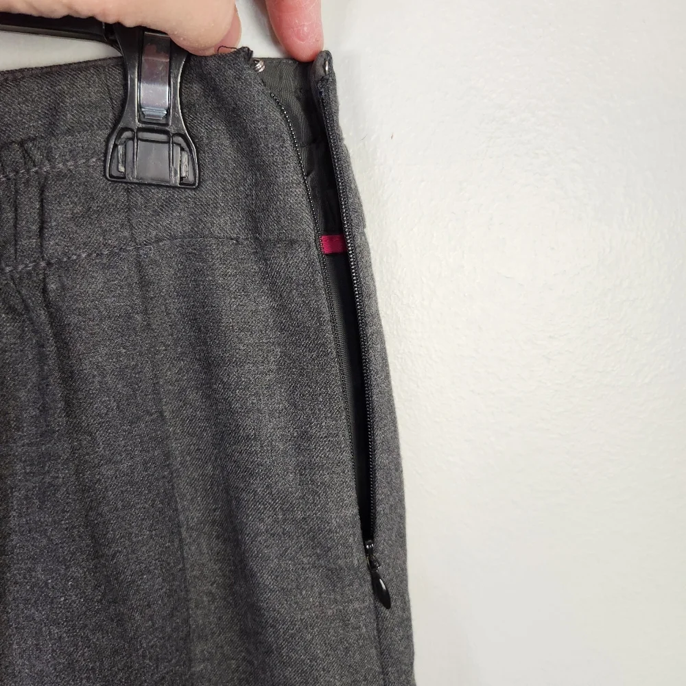 J. Crew Size 4 Shirred Wool Skirt Charcoal Gray A-Line Above Knee Pockets‎ #650